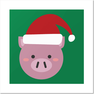 Cute Animal Cute Pig Christmas Outfit Costumes Gift Posters and Art